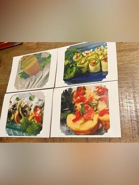 Set of 4 Appetizers Photo Greeting Cards